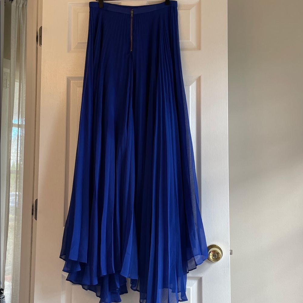Alice + Olivia Royal Blue Pleated Maxi Skirt - Picture 4 of 8